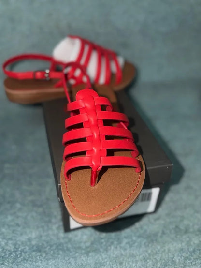 Red Sandals Size 38, NEW!