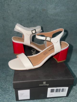 White Heeled Sandals Size 40 NEW!