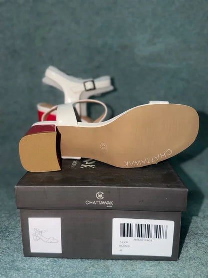 White Heeled Sandals Size 40 NEW!