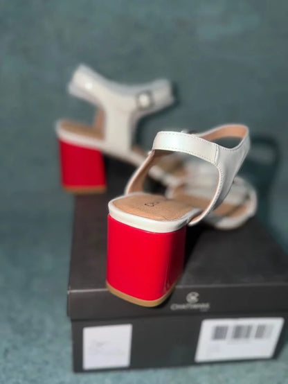 White Heeled Sandals Size 40 NEW!