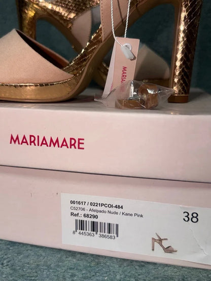 Sandals MARIA MARE Nude/Gold 38 NEW!