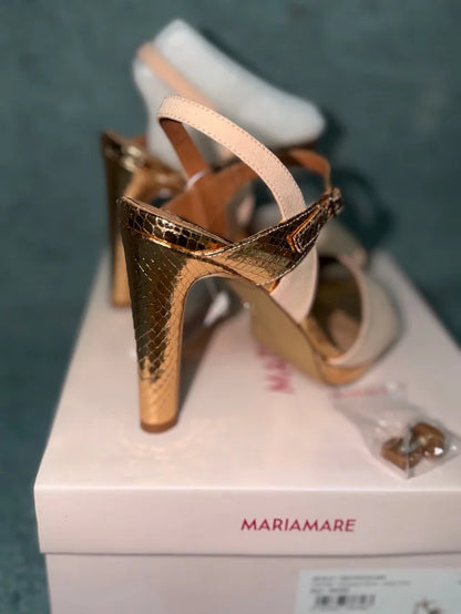 Sandals MARIA MARE Nude/Gold 38 NEW!
