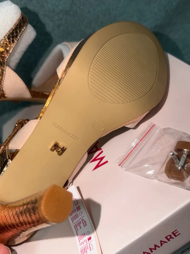 Sandals MARIA MARE Nude/Gold 38 NEW!