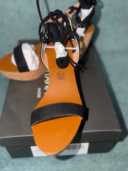 Black Sandals Size 37 NEW!