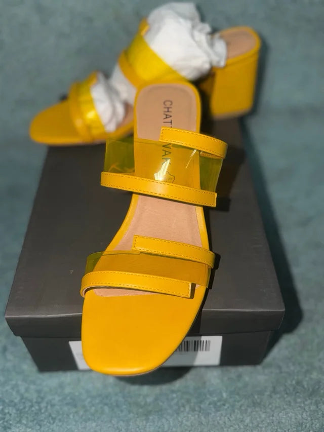 Yellow Sandals Size 38 NEW!