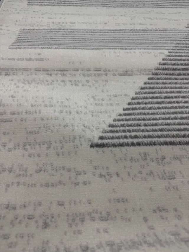 Alfombra Abstracta Moderna Marfil y Gris (152 x 213 cm)