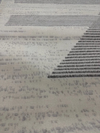 Alfombra Abstracta Moderna Marfil y Gris (152 x 213 cm)