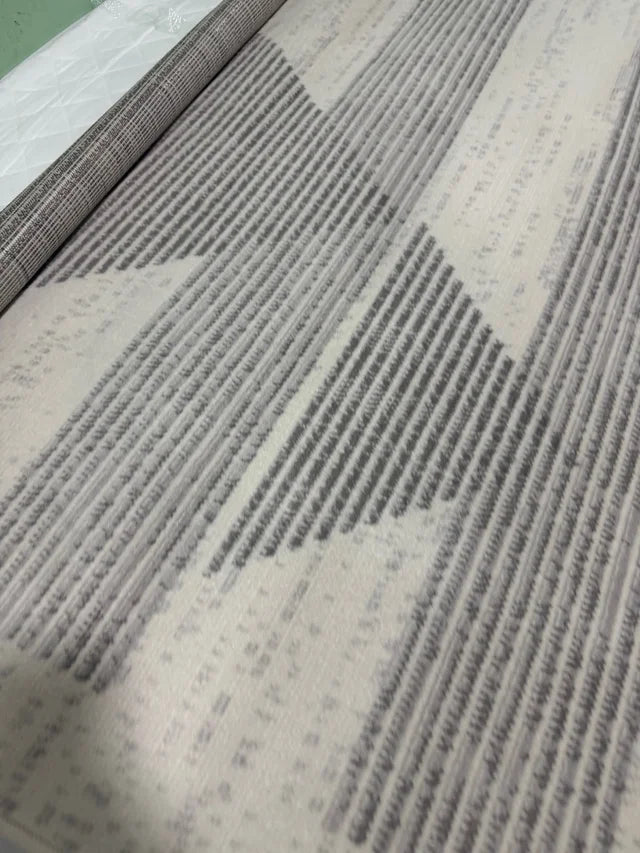 Alfombra Abstracta Moderna Marfil y Gris (152 x 213 cm)