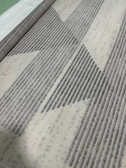 Alfombra Abstracta Moderna Marfil y Gris (152 x 213 cm)