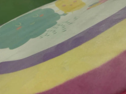 Alfombra Infantil Redonda Sol y Nube con Arcoíris (ø 160 cm)