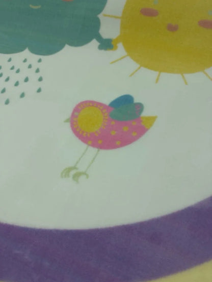 Alfombra Infantil Redonda Sol y Nube con Arcoíris (ø 160 cm)