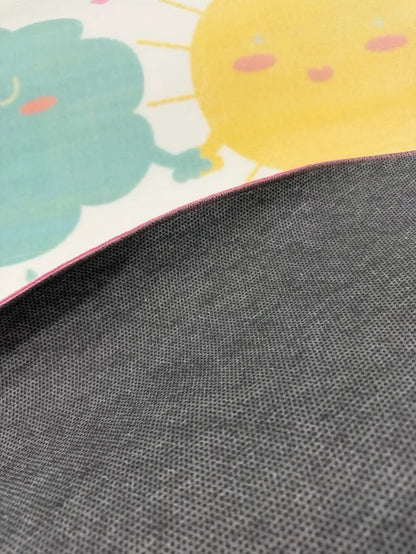 Alfombra Infantil Redonda Sol y Nube con Arcoíris (ø 160 cm)
