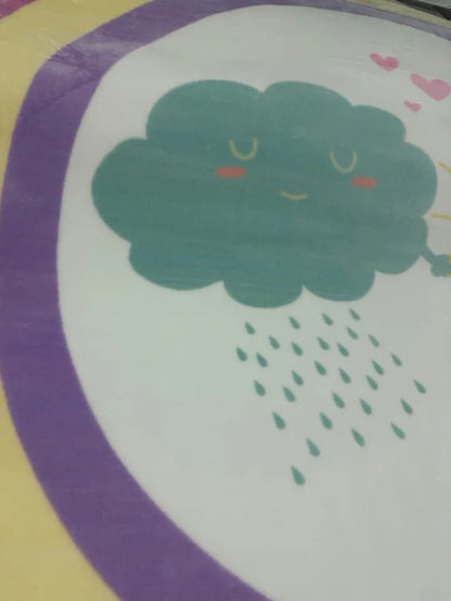 Alfombra Infantil Redonda Sol y Nube con Arcoíris (ø 160 cm)