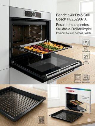 Bandeja Bosch Air Fry &amp; Grill (Modelo HEZ629070) – Accesorio Original
