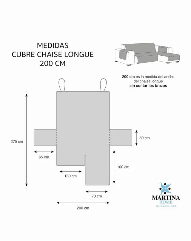 Cubre Chaise Longue Acolchado Martina Home (Modelo Milano) – Reversible