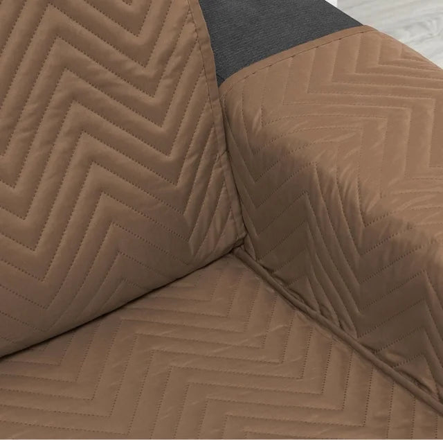 Cubre Chaise Longue Acolchado Martina Home (Modelo Milano) – Reversible (Marrón)