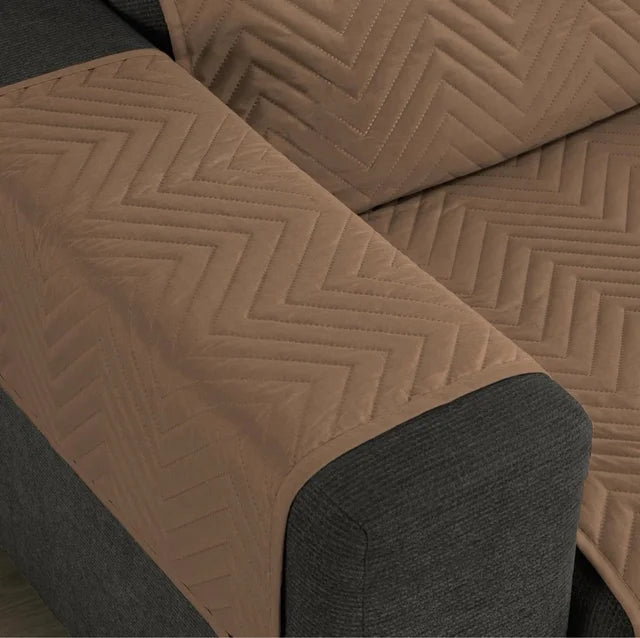 Cubre Chaise Longue Acolchado Martina Home (Modelo Milano) – Reversible (Marrón)
