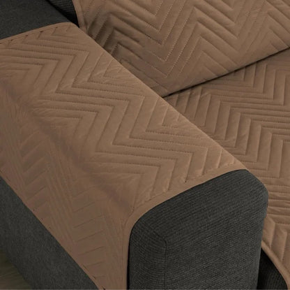 Cubre Chaise Longue Acolchado Martina Home (Modelo Milano) – Reversible (Marrón)