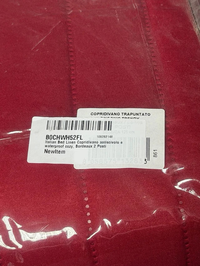 Funda de Sofá Antideslizante "Italian Bed Linen" – Modelo Cozy (Burdeos, 2 Plazas)