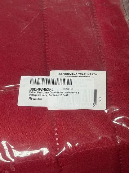 Funda de Sofá Antideslizante "Italian Bed Linen" – Modelo Cozy (Burdeos, 2 Plazas)